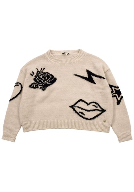 Beige girl's sweater Please | NB09234/MABEIGE