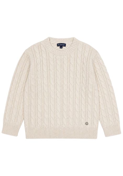 Maglione bambino beige Please | NB40230B77/DEBEIGE
