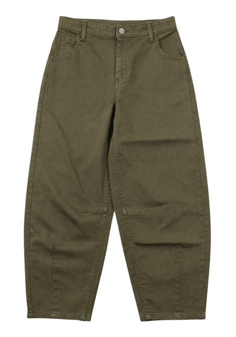 Jeans bambina verde in cotone Please | PH31132G/MAVERDE