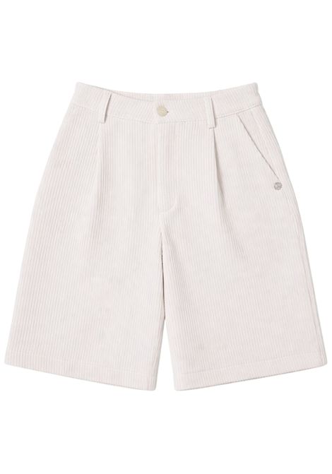 Beige velvet Bermuda shorts for girls Please | RB14062G/MABEIGE