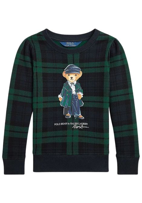 Green cotton sweatshirt for girls RALPH LAUREN | 312952154001/DEBBLU/VERDE