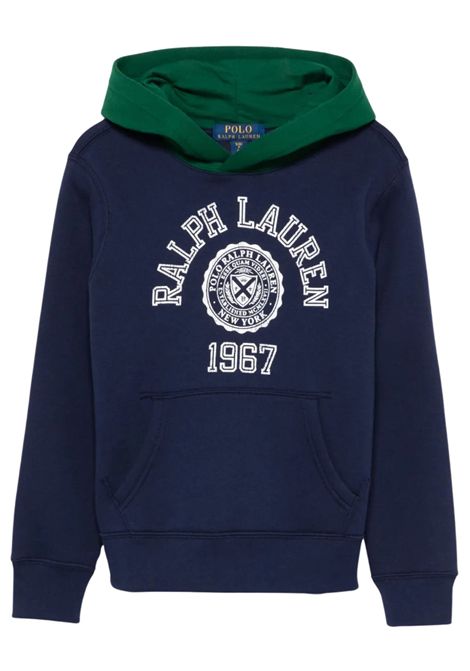 Felpa bambino blu in cotone RALPH LAUREN | 322952489001/DEBBLU