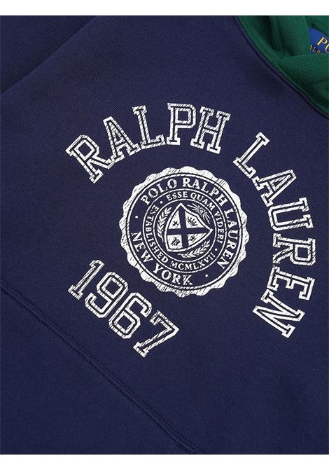 Felpa bambino blu in cotone RALPH LAUREN | 322952489001/DEBBLU