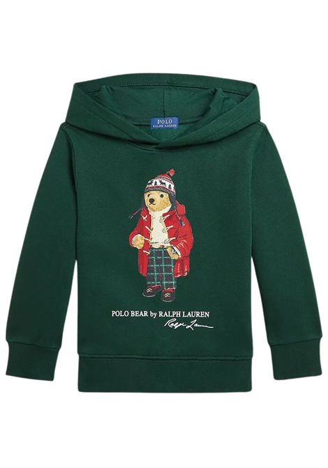 Felpa bambino verde in cotone RALPH LAUREN | 322960440003/DEBVERDE