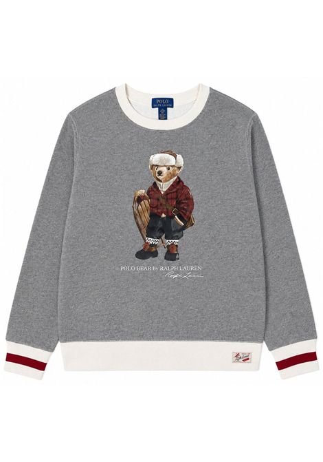 Felpa bambino grigia in cotone RALPH LAUREN | 45789563/DEBGRIGIO