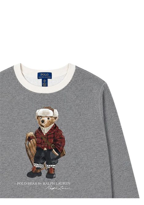 Felpa bambino grigia in cotone RALPH LAUREN | 45789563/DEBGRIGIO