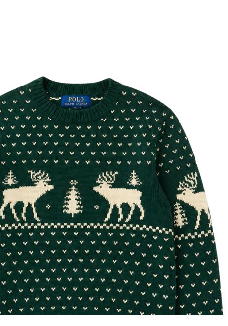 Maglione bambino verde in lana RALPH LAUREN | 981052/DEBVERDE