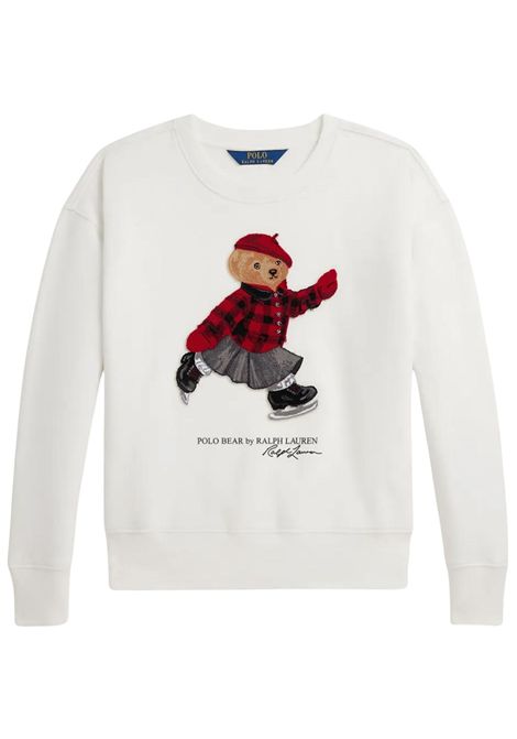 Felpa bambina panna in cotone RALPH LAUREN | 981087001/DEBPANNA