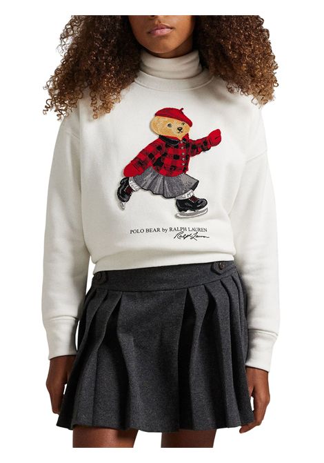 Felpa bambina panna in cotone RALPH LAUREN | 981087001/DEBPANNA
