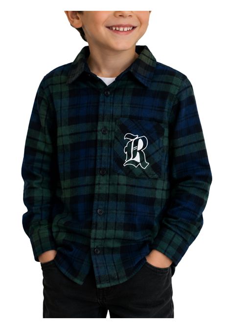 Camicia bambino blu/verde in cotone REPLAY | SB1122/DEBBLU/VERDE