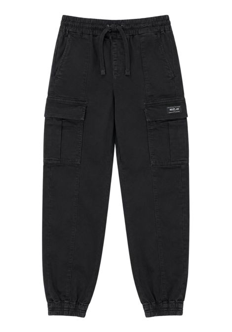 Pantalone bambino nero in cotone REPLAY | SB9085/DEBNERO