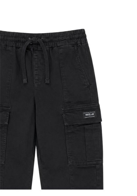 Pantalone bambino nero in cotone REPLAY | SB9085/DEBNERO