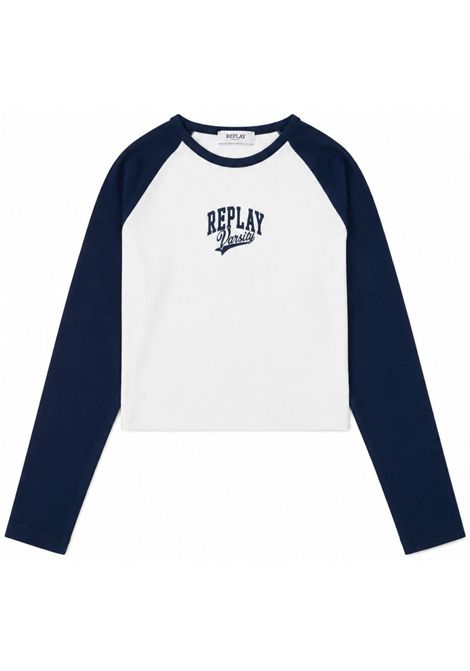 Cream cotton T-shirt for girls REPLAY | SG7150/DEBPANNA