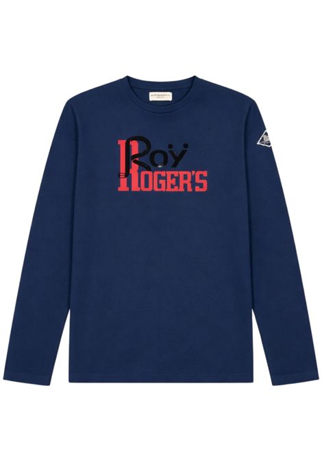 T-shirt bambino blu in cotone ROY ROGER'S | F104003885/SUBLU