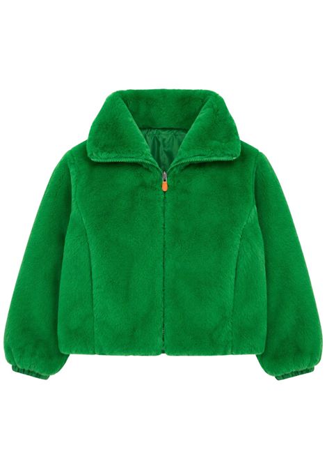 Pelliccia bambina verde reversibile SAVE THE DUCK | J31352G/MVERDE