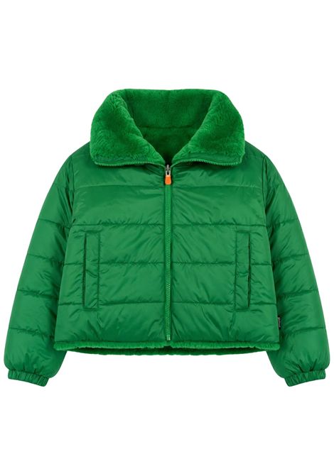 Pelliccia bambina verde reversibile SAVE THE DUCK | J31352G/MVERDE