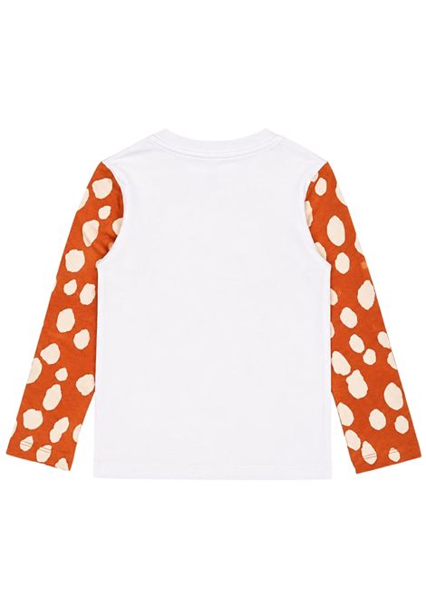 Cream cotton T-shirt for girls STELLA MC CARTNEY | 8R8C90/DEBPANNA