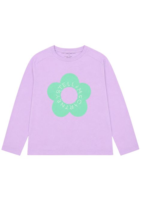 Girls' lilac cotton T-shirt STELLA MC CARTNEY | TV8C00/DEBLILLA