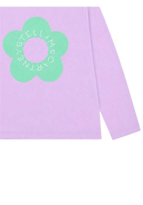 Girls' lilac cotton T-shirt STELLA MC CARTNEY | TV8C00/DEBLILLA