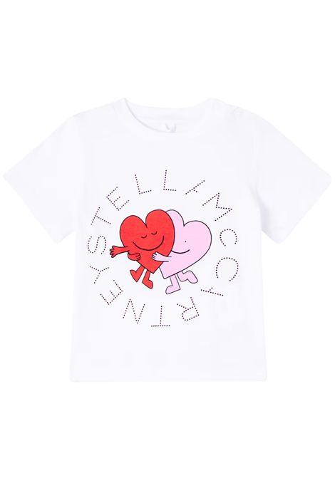 T-shirt neonata bianca in cotone STELLA MC CARTNEY | TX8001/ANBIANCO