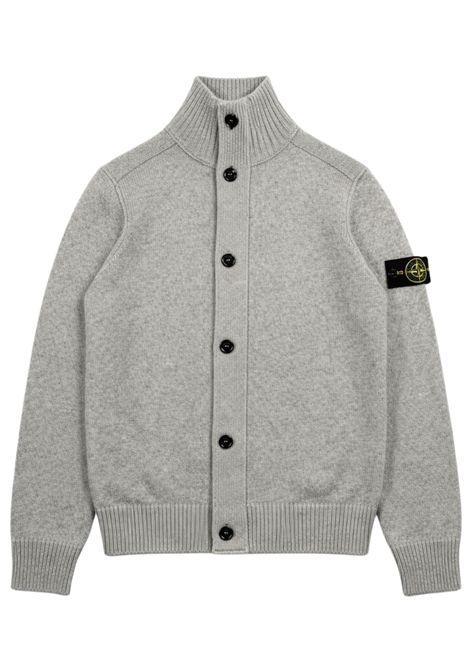 Cardigan bambino in lana e cashmere Stone Island | 165100003S/MAGRIGIO