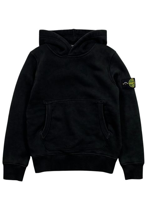 Felpa bambino nera in cotone Stone Island | 166100017/MANERO