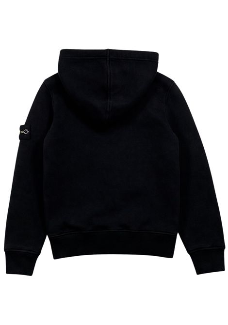 Felpa bambino nera in cotone Stone Island | 166100017/MANERO