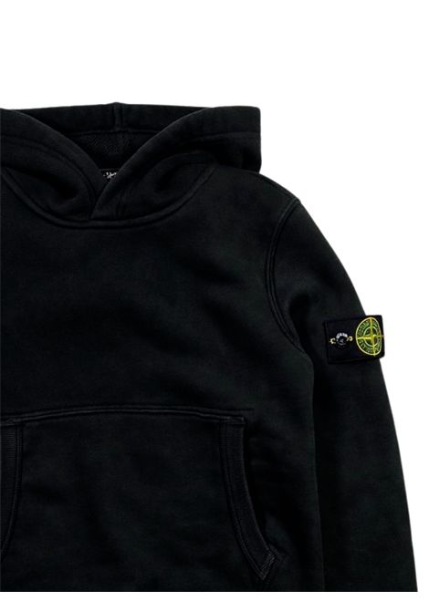 Felpa bambino nera in cotone Stone Island | 166100017/MANERO
