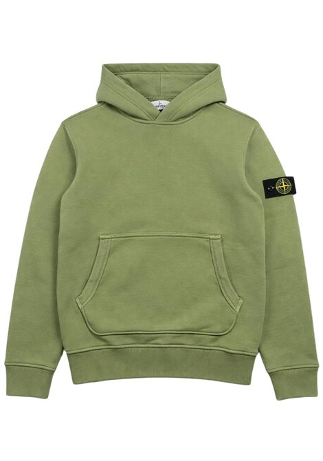 Felpa bambino verde in cotone Stone Island | 166100017S/MAVERDE