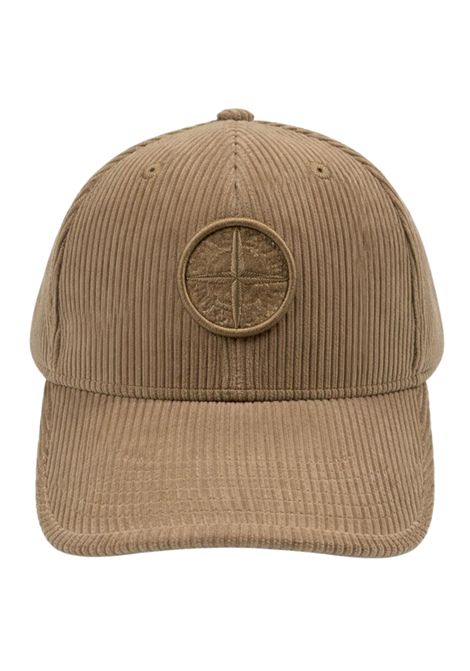 Cappello bambino beige in velluto Stone Island | 1691000003/MABEIGE