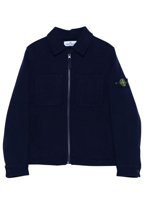 Giubbino bambino blu in lana Stone Island | 4100014/CEBLU