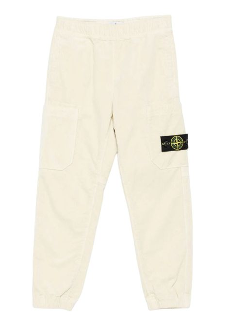 Beige velvet trousers for children Stone Island | 811630403/DEBBEIGE