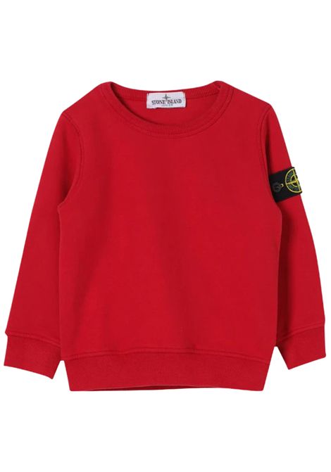 Felpa bambino rossa in cotone Stone Island | 811661320/DEBROSSO