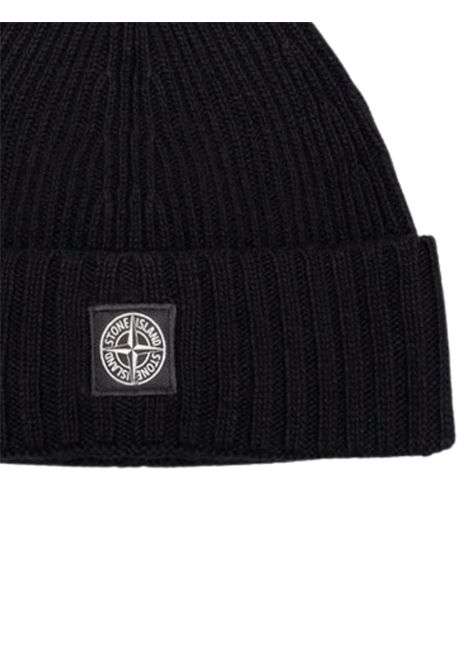 Cappello bambino nero in misto lana Stone Island | 8116N03Z3/ANNERO