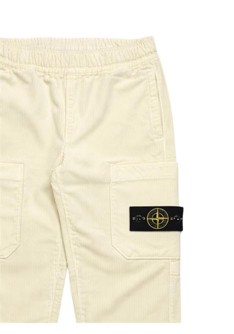 Pantalone bambino beige in velluto Stone Island | K2163100005/MABEIGE