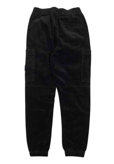 Pantalone bambino nero in velluto Stone Island | K2163100005/MANERO