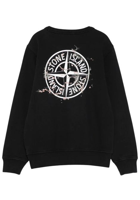 Black cotton sweatshirt for children Stone Island | K2S166100015/DEBNERO