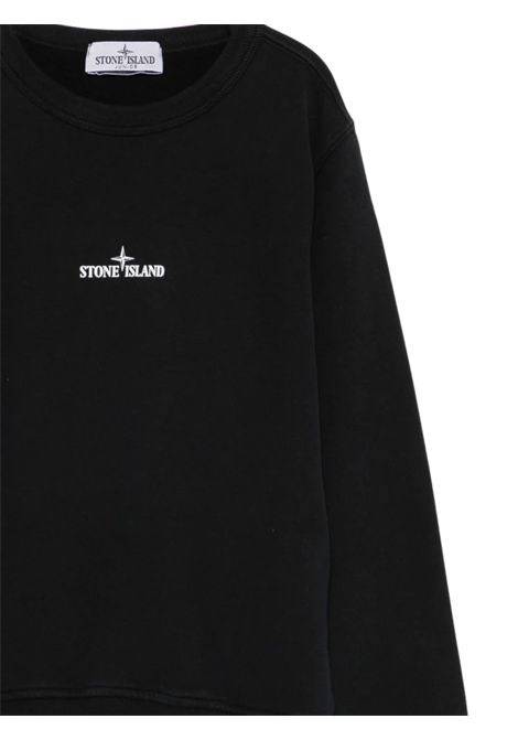Black cotton sweatshirt for children Stone Island | K2S166100015/DEBNERO