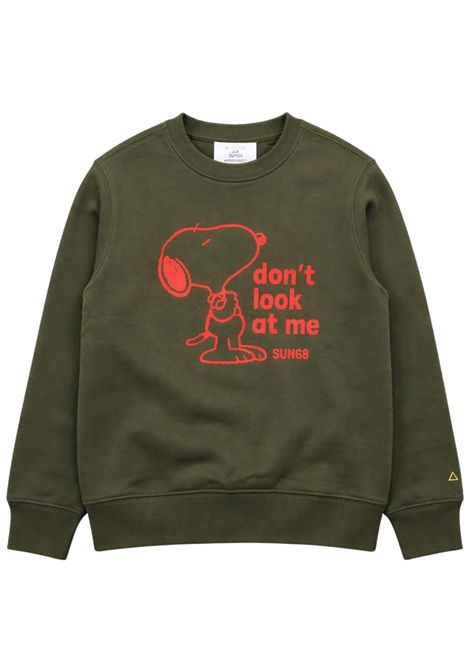 Felpa bambino verde in cotone SUN68 | F45320/SUVERDE