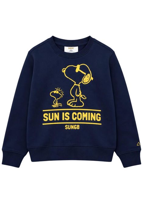 Felpa bambino blu in cotone SUN68 | F45320077/SUBLU
