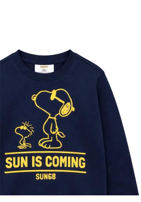 Felpa bambino blu in cotone SUN68 | F45320077/SUBLU