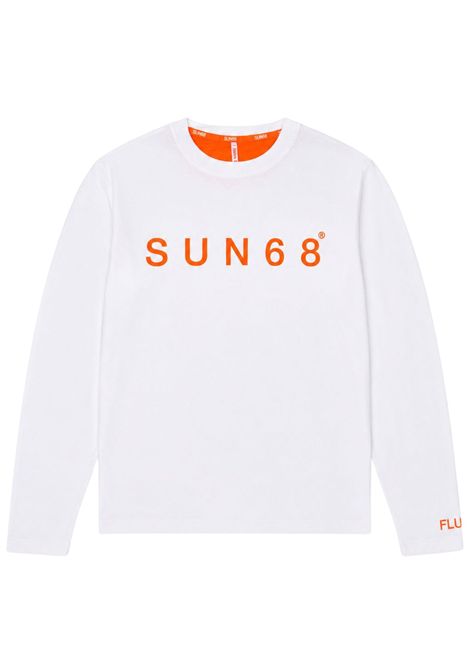 T-shirt bambino bianca in cotone SUN68 | T42310/DEBBIANCO