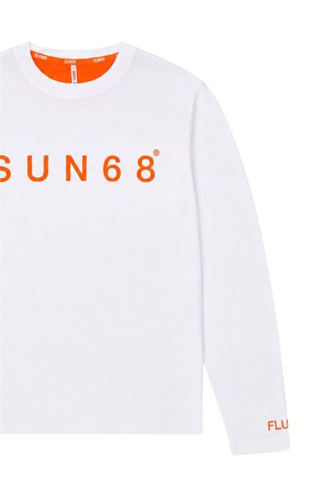 T-shirt bambino bianca in cotone SUN68 | T42310/DEBBIANCO