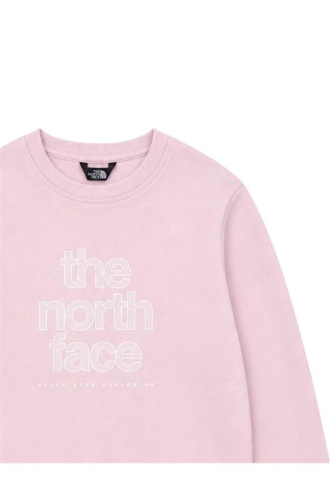 Felpa bambina rosa in cotone THE NORTH FACE | PALE BLOSSOM/DEBROSA