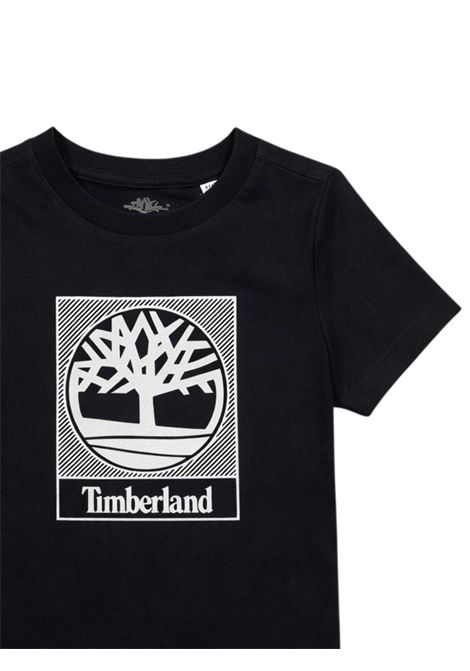 Black cotton T-shirt for children Timberland | T60381N/MANERO
