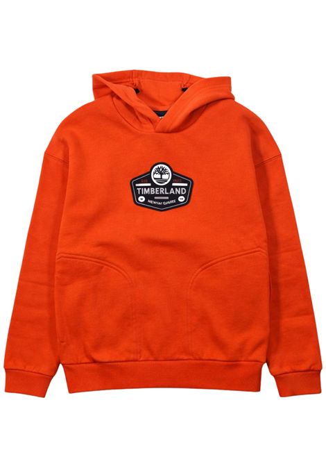 Orange cotton sweatshirt for children Timberland | T6045656/SUARANCIO