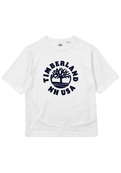 White cotton T-shirt for children Timberland | T60532/SUBIANCO
