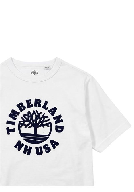 White cotton T-shirt for children Timberland | T60532/SUBIANCO