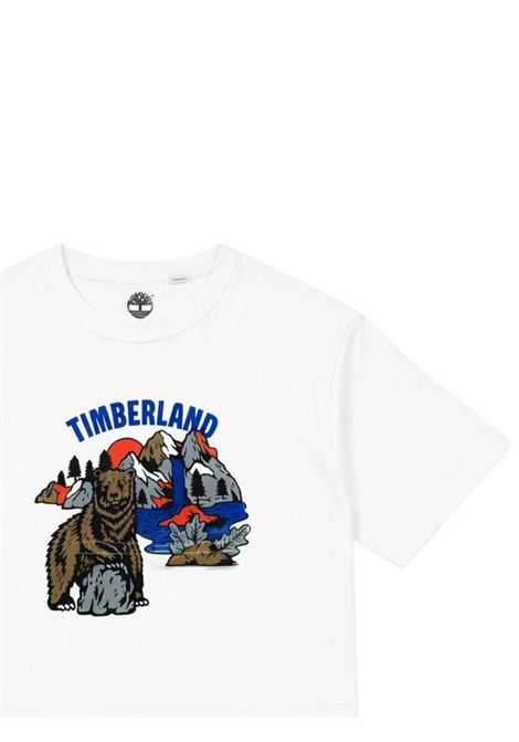 White cotton T-shirt for children Timberland | T60536/SUBIANCO