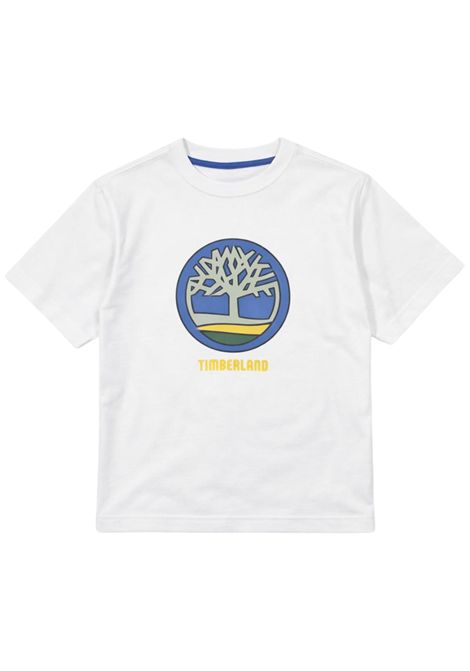 White cotton T-shirt for children Timberland | T60541/SUBIANCO
